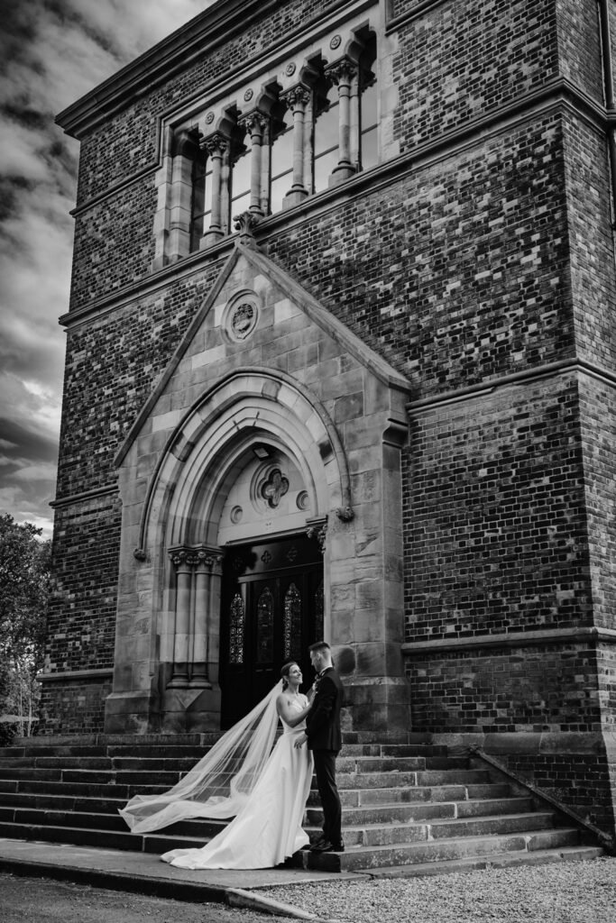 luxury wedding photo of bride & groom